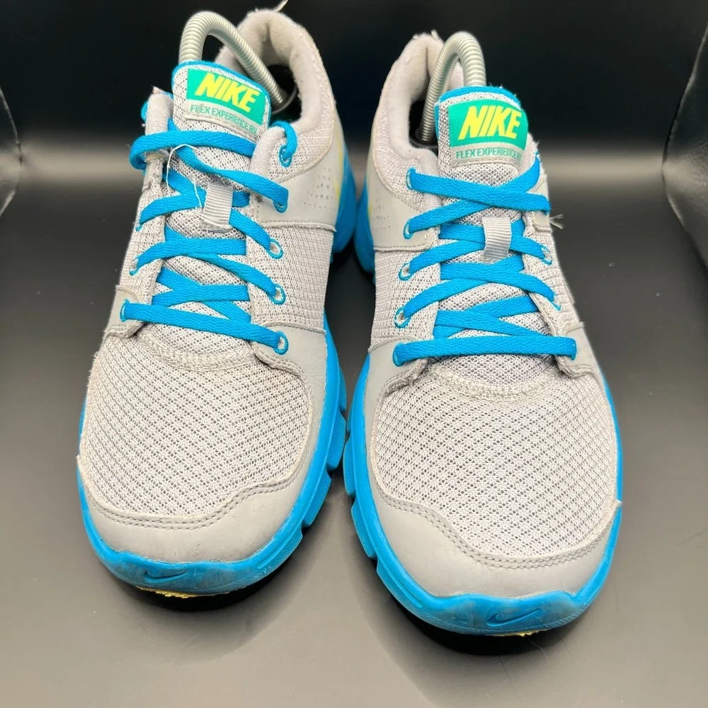 Nike Flex Experience RN 525754-012 Womens 9.5 Running Shoes‎ Gray Blue Sneaker